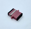 Adapter SC/UPC DX MM OM4 (violet, with flange)